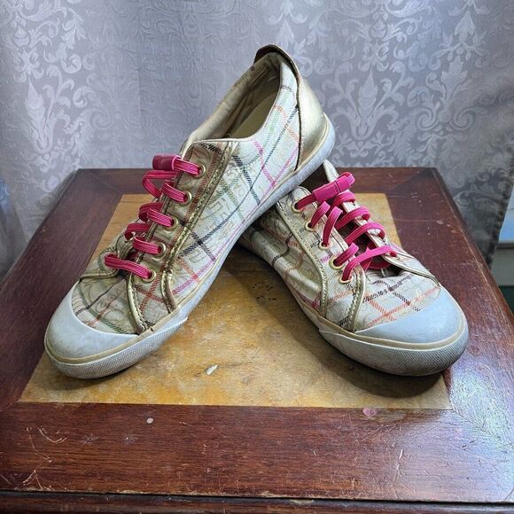 Coach Barrett Tennis Shoes Pink No Tie Size 10B Rose Gold - Picture 1 of 15